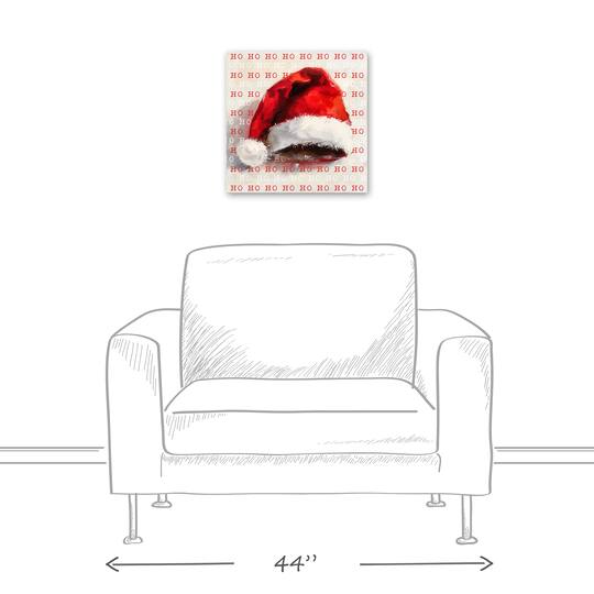 Painterly Santa Hat 16" x 16" Canvas Wall Art